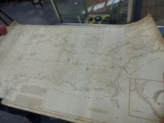 AN EARLY 19th.C.MARITIME MAP OF THE BRISTOL CHANNEL, PUBLISHED BY R.HOLMESLAURIE. 64 x 108cms.