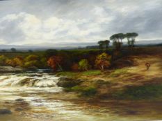 WILLIAM BEATTIE-BROWN. (1831-1090) ON THE UPPER REACHES OF THE DULNAIN RIVER, SIGNED OIL ON