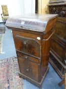 AN ANTIQUE STEEL TOLEWARE PAINTED FAUX MAHOGANY CAMPAIGN TYPE WASHSTAND.