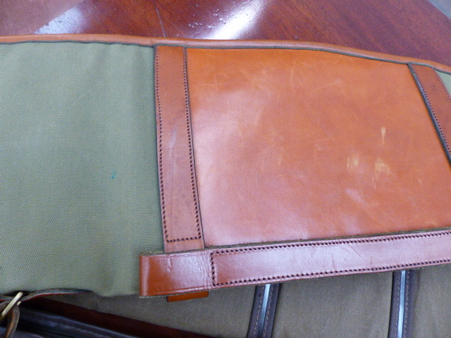 A GOOD LEATHER AND CANVAS GUNSLIP AND TWO OTHERS. - Image 3 of 28