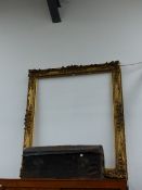 AN IMPRESSIVE GILT FRENCH STYLE FRAME. OVER ALL. 190 x 168cms. REBATE 160 x 124cms.