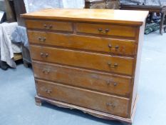AN UNUSUAL 19th.C.PINE MULE CHEST WITH RISING TOP BLANKET CHEST WITH FAUX DRAWER FRONTS OVER A TWO