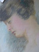 BERTRAM PRANCE. (1889-1958) A PORTRAIT OF A YOUNG LADY, SIGNED PASTEL. 38 x 26cms.