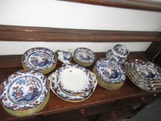 A 19th.C.RIDGWAYS ANGLESEY PATTERN IRONSTONE PART DINNER SERVICE.