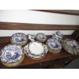 A 19th.C.RIDGWAYS ANGLESEY PATTERN IRONSTONE PART DINNER SERVICE.