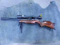 AIR RIFLE. BSA SUPER 10 BOWKETT SPECIAL PRE CHARGE .177 cal. COMPLETE WITH A SMALL RECHARGE CYLINDER