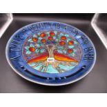 A POOLE POTTERY LIMITED EDITION TREE OF LIFE PLATE, NO 254/1500. DIA. 40cms.