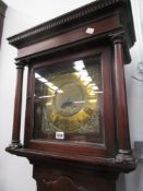 A GOOD 17th.C.CLOCK MOVEMENT AND DIAL BY T.OGDEN. 30 HOUR DURATION WITH SINGLE HAND AND WITH DATE