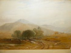 J.W.WHITTAKER. (1828-1876) CATTLE IN THE HIGHLANDS, SIGNED AND DATED 1875, WATERCOLOUR. 47 x 75cms.