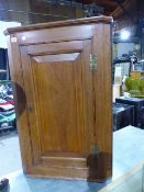 TWO Geo.III. OAK WALL HANGING CORNER CABINETS. (2)