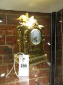 AN EARLY 20th.C.FRENCH PLATFORM ESCAPEMENT TIMEPIECE IN ORMOLU MOUNTED GLAZED CASE WITH WHITE MARBLE