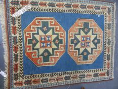 TWO TURKISH TRIBAL RUGS. LARGEST. 137 x 110cms. (2)