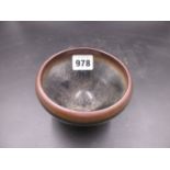 A CHINESE BOWL WITH HARE'S FUR GLAZE. Dia.12cms.