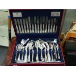 A VINERS SILVER PLATED CANTEEN OF CUTLERY FOR EIGHT PERSONS.
