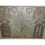 AN ANTIQUE HAND COLOURED MAP OF BUCKINGHAM BY JOHN SPEED.Anno 1610 31 x 53cms.