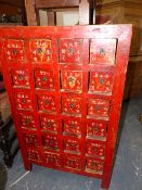 A GOOD VINTAGE ORIENTAL MULTI DRAWER SPICE OR APOTHECARY CHEST OF TWENTY FOUR DRAWERS. 65 x 40 x H.