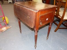 A 19th.C.COLONIAL HARDWOOD LIFT TOP WASHSTAND ON TURNED SUPPORTS, A SIMILAR COLONIAL METAMORPHIC