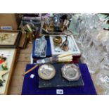 A QTY OF PLATEDWARE AND CUTLERY.