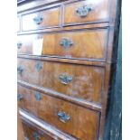 A GEORGIAN WALNUT CHEST ON CHEST.