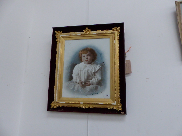 A GILT FRAMED PORTRAIT OF A GIRL.