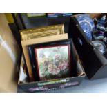 TWO GILT FRAMES, PRINTS,ETC.