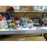 A QTY OF VARIOUS TEAWARES, VICTORIAN STAFFORDSHIRE FIGURE, PLATED AND SILVERWARES, ETC.