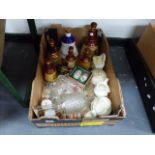 A QTY OF BELLS WHISKEY DECANTERS,ETC.