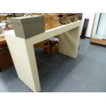 A LARGE CONSOLE TABLE.