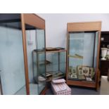 A PAIR OF DISPLAY CABINETS.