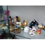 VARIOUS BESWICK, WADE AND OTHER FIGURINES,ETC.