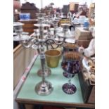 CANDELABRA AND CANDLE STANDS.