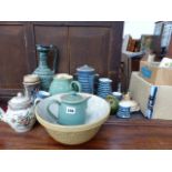 A VICTORIAN POT LID AND VARIOUS CHINAWARES.