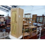 A SMALL PANEL DOOR CABINET, TOWEL RAIL, SIDE CHAIR, A WALL CABINET ETC.