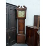 A GEORGIAN 30 HOUR LONG CASE CLOCK.