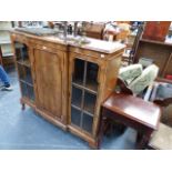 WALNUT DISPLAY CABINET.