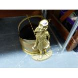 A BRASS DOOR STOP, COAL BUCKET,ETC.