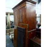 A LARGE MAHOGANY LINEN PRESS.