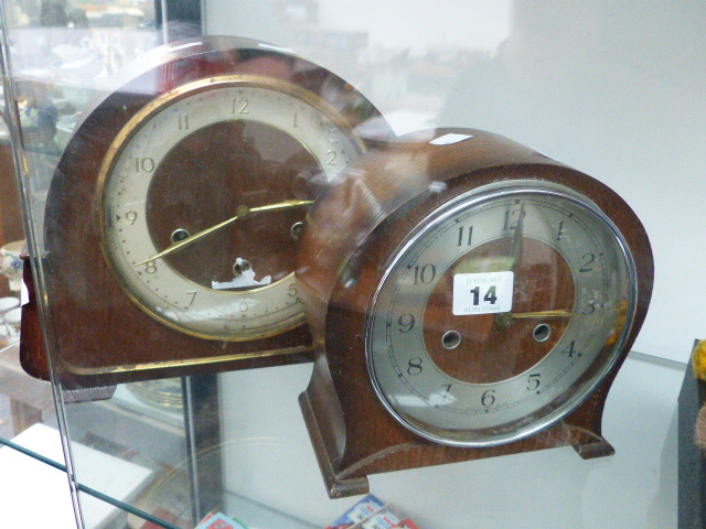 TWO MANTLE CLOCKS.