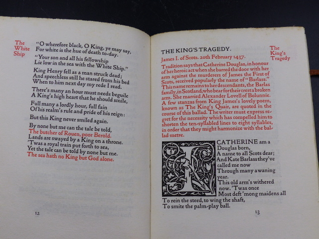 BOOK. DANTE GABRIEL ROSSETTI. BALLARDS AND NARRATIVE POEMS, KELMCOTT PRESS- WILLIAM MORRIS, 1893. IN - Image 7 of 15