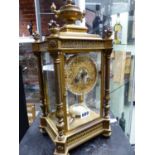 A JAPY FRERES MANTLE CLOCK STRIKING ON A COILED ROD WITHIN BEVEL GLAZED ORMOLU CASE, THE MARIE