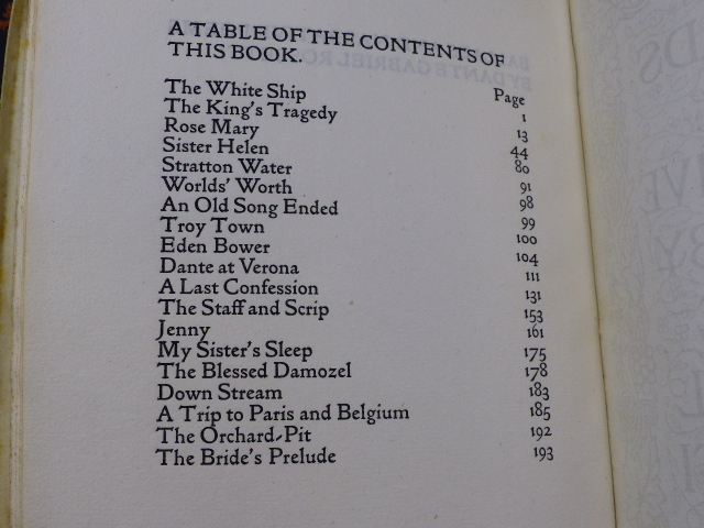 BOOK. DANTE GABRIEL ROSSETTI. BALLARDS AND NARRATIVE POEMS, KELMCOTT PRESS- WILLIAM MORRIS, 1893. IN - Image 15 of 15