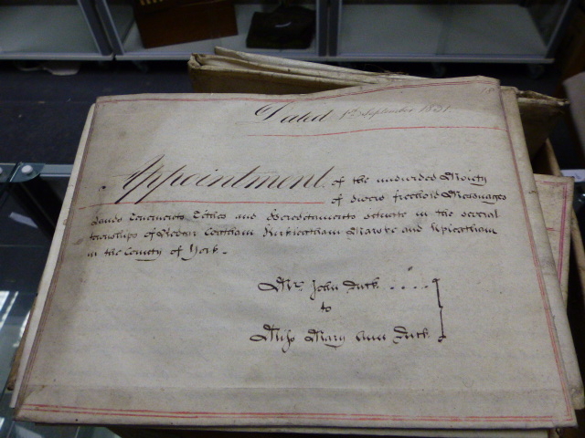 A COLLECTION OF 19TH.C.VELLUM PARCHMENT MORTGAGES, CONVEYANCES, LEASES, ASSIGNMENTS AND OTHER