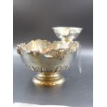 A VICTORIAN HALLMARKED SILVER ROSE BOWL DATED 1897 FOR HENRY BOURNE, WEIGHT 533GRMS, MEASURMENTS