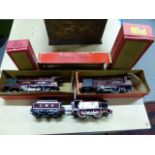 TWO HORNBY O GAUGE LOCOMOTIVES, ROYAL SCOT 6100, BOXED TOGETHER WITH A HORNBY LMS 0-4-0 LOCOMOTIVE