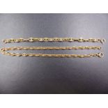 A 9CT GOLD ANCHOR LINK NECKLACE AND BRACELET. LENGTH OF NECKLACE 41CMS, BRACELET 21CMS, WEIGHT 40.