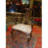 A PAIR OF EARLY GEORGIAN DESIGN CARVED MAHOGANY ARMCHAIRS OF GENEROUS PROPORTIONS WITH SHAPED