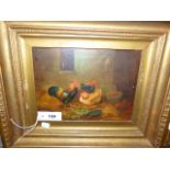 H. JOHNSON. 19TH/20TH.C. A PAIR OF SCENES OF CHICKENS, SIGNED OIL ON CANVAS. 23 X 31CMS. (2)