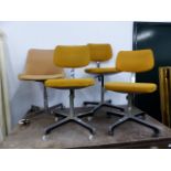 THREE MID CENTURY RETRO SWIVEL CHAIRS BY TANSAD AND ANOTHER BY PROFORM. (4)