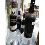 PORT. AN UNKNOWN BOTTLE TOGETHER WITH DOWS 2004, WARRES PORT WINE AND BLANDY'S MADEIRA. (4)