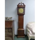 AN 18TH.C.30 HOUR OAK CASED LONG CASE CLOCK WITH 11" BRASS DIAL SIGNED CHRISTOPHER DAY, SO. MOULTON.